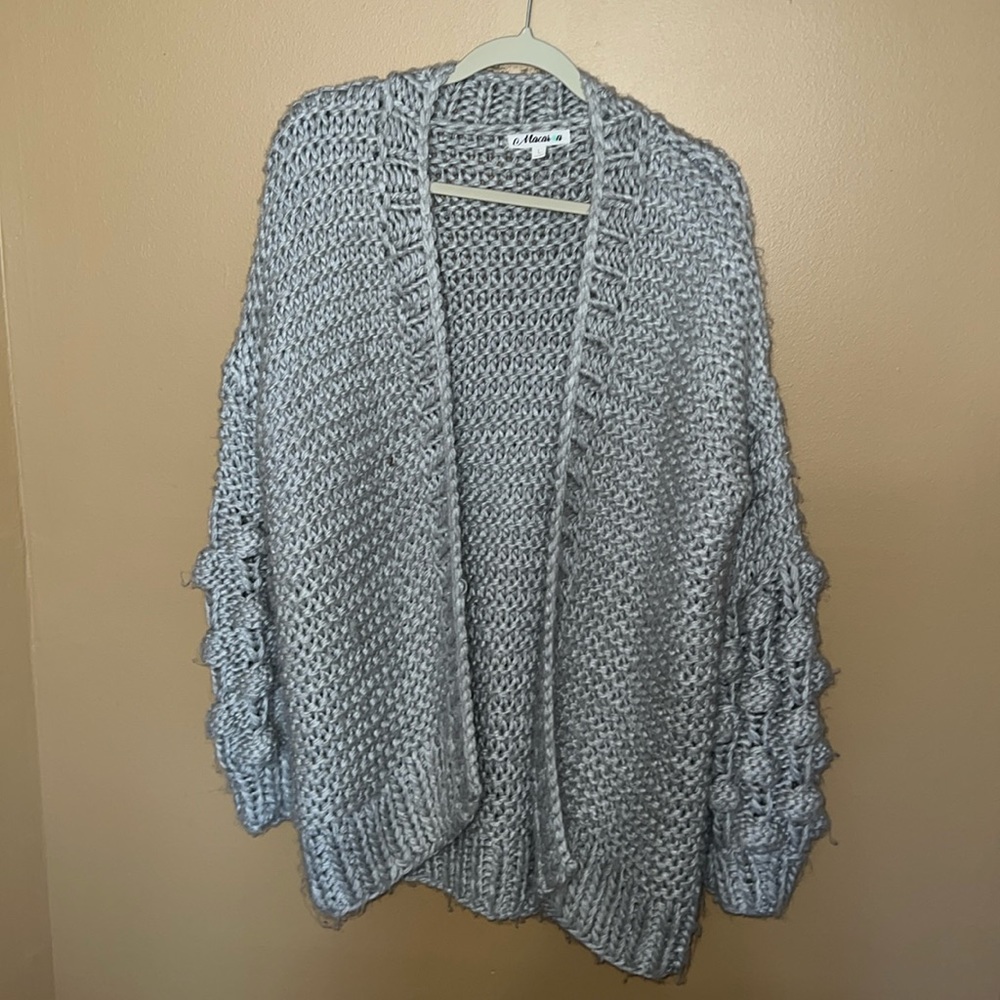 Long Gray Knitted Sweater